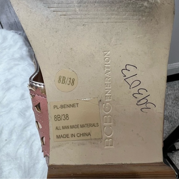 BCBGeneration Bennett Sandals Flat Toe Post Tan Rose Gold Slingback 8 - Picture 13 of 13